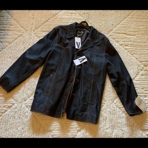 Mid Length Leather Men’s Western Coat